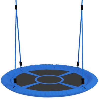 AIYAPLAY Balançoire Nid Ø80cm Bleu Hauteur Réglable 2 Enfants