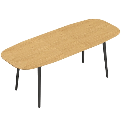 HOMCOM Masă extensibilă dreptunghiulară pentru 6–8 persoane, masă de bucătărie 160-200 cm cu poliță, maro