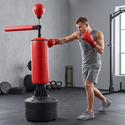 HOMCOM Sacco da Boxe ad Altezza Regolabile con Punching Ball