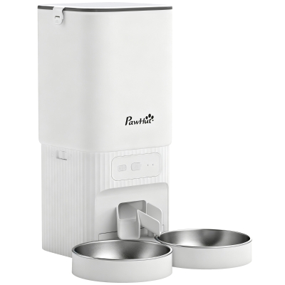 PawHut Automatic Cat Feeder 7L WiFi Timer Voice White