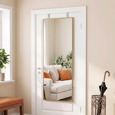 HOMCOM Full Length Wall Mirror 40x110cm Adjustable Gold