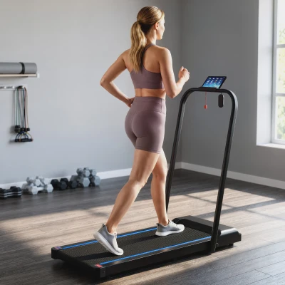 SPORTNOW 2.5HP Folding Treadmill 1-6km/h with Remote Blue