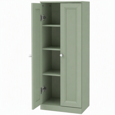 HOMCOM Slim Bathroom Cabinet 2-Door 4-Tier Freestanding White