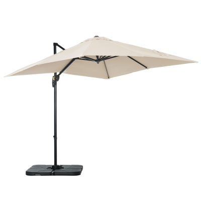 Outsunny Ombrellone da Giardino Inclinabile e Girevole a 360°