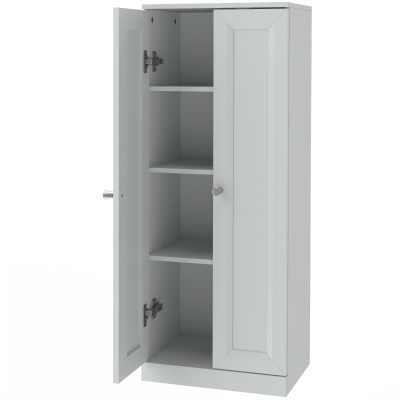 HOMCOM Slim Bathroom Cabinet 4-Tier 2-Door Freestanding White