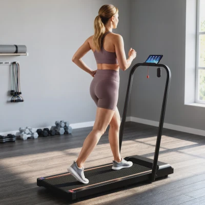 SPORTNOW 2.5HP Folding Treadmill Remote Control Orange