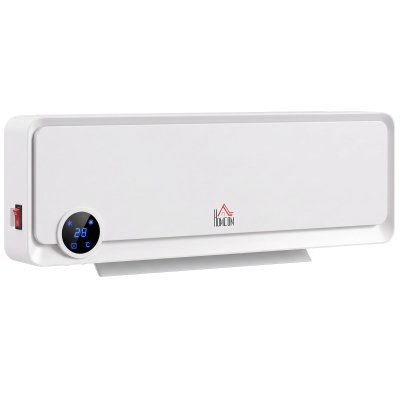 HOMCOM Wandverwarming 2000W met afstandsbediening, 3 standen, led-display, 12u timer