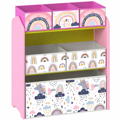 AIYAPLAY Mobile Portagiochi per Bambini con 6 Contenitori, Rosa