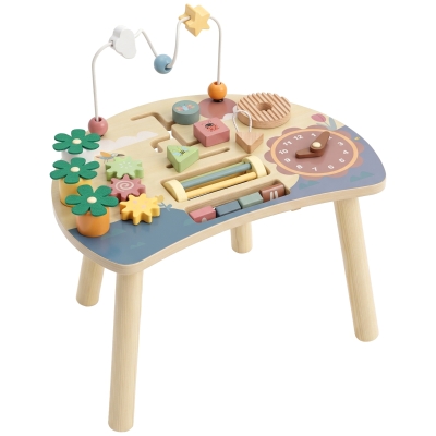 AIYAPLAY Wooden Baby Activity Table 6-in-1 Montessori 1-3 Years