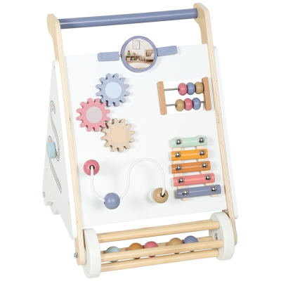 AIYAPLAY Wooden Baby Walker Montessori Adjustable 5 Blocks 1.5-3Y