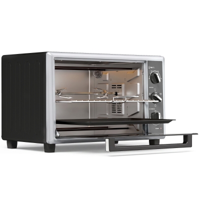 HOMCOM Mini-Four 32L Convection Broche Rotative 1500W Noir
