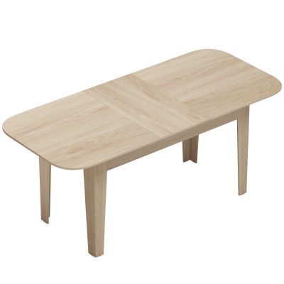 HOMCOM Mesa de Jantar Extensível para 4 a 6 Pessoas, 140-180 cm, Mesa de Cozinha Oval com Bordas Arredondadas, Carvalho