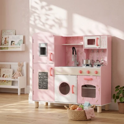 AIYAPLAY Cuisine Jouet Enfant Four Micro-ondes Lumières Rose 3+ ans