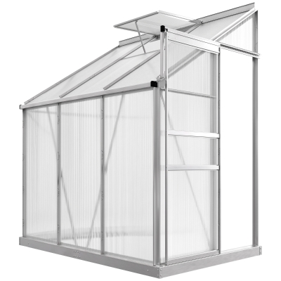Outsunny 6x4ft Polycarbonate Greenhouse Aluminium Clear