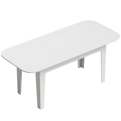 HOMCOM Extendable Dining Table Modern Oval 4-6 Seater White