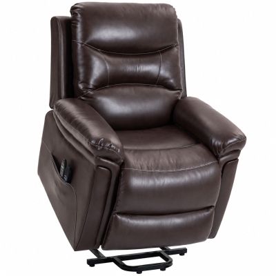 HOMCOM Power Lift Recliner Chair Massage Heat USB Brown