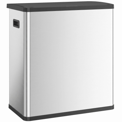 HOMCOM Coș de gunoi automat cu senzor de mișcare în infraroșu și sistem de separare a deșeurilor, capac, 60L, Argintiu