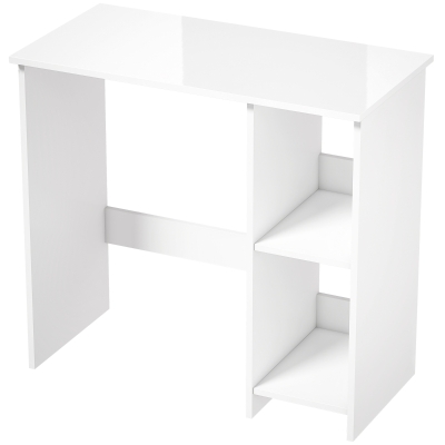 HOMCOM Bureau Moderne Blanc 80x40cm 2 Étagères Ouvertes