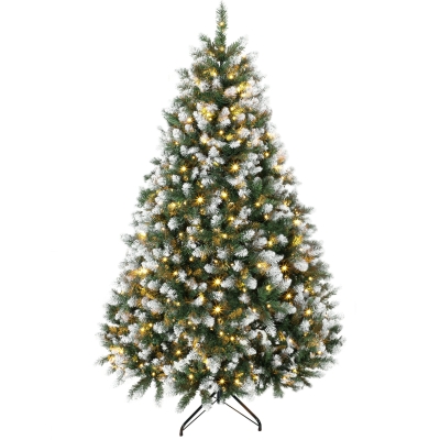 HOMCOM Árbol de Navidad 180 cm con 350 Luces LED 11 Modos Mando a Distancia 1020 Puntas Base Metálica Plegable Verde