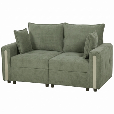 HOMCOM 2-Seater Velvet Sofa Lift-Up Storage Loveseat Dark Green