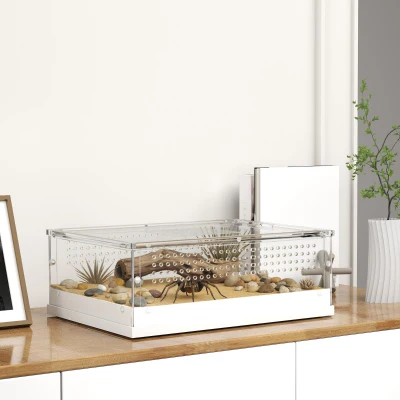 PawHut Acrylic Reptile Terrarium Sliding Door 40x30x15cm