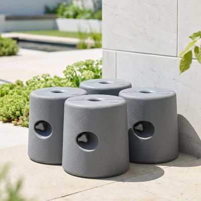 Outsunny Pieds Tonnelle HDPE Lot de 4 avec Vis de Sécurité