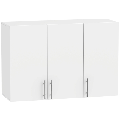 HOMCOM Wall Cabinet 3-Door Adjustable Shelf Bathroom White