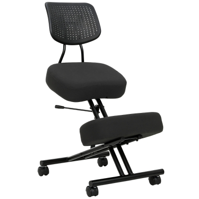 HOMCOM Sedia Ergonomica Posturale Regolabile In Rete Nero