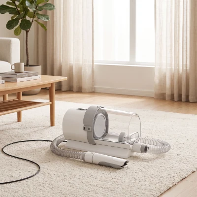 PawHut Aspirateur Toilettage 5 en 1 Chien Chat 2,5L Blanc