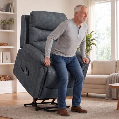 HOMCOM Electric Riser Recliner Chair Massage Heat Grey