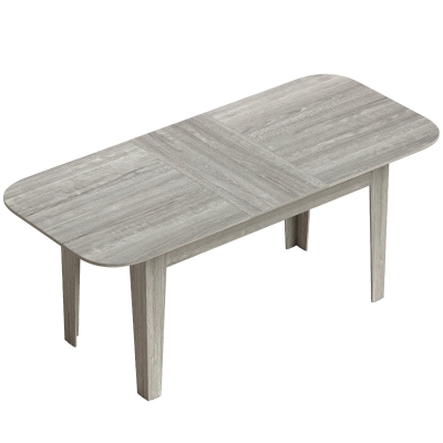 HOMCOM Mesa de Comedor Oval Extensible 140-180 cm Efecto Madera Gris