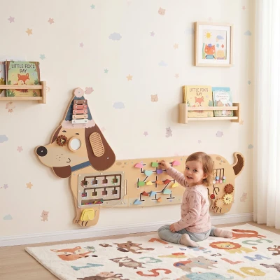 AIYAPLAY Wooden Busy Board Montessori Sensory Wall Panel Kids