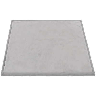 AIYAPLAY Alfombra Infantil, 127x127 cm, Colchoneta de Espuma 3 cm, Franela Suave, Antideslizante, Resistente al Agua, Gris Claro