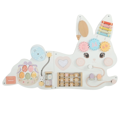 AIYAPLAY Montessori Wall-Mounted Busy Board Activity Centre White