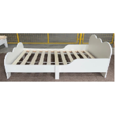 AIYAPLAY Cama infantil 140 x 70 cm para niños con protección contra caídas, somier, diseño de nubes 3-8 años, sin colchón, Blanco