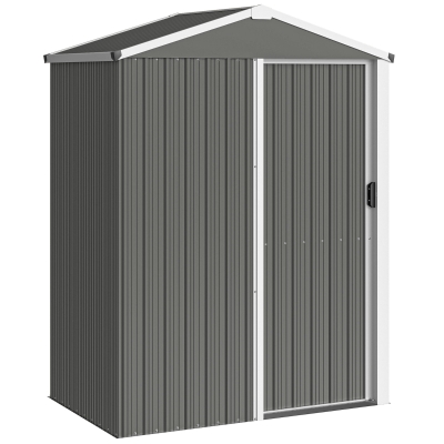 Outsunny Abri Jardin Métal 1,2m² Porte Coulissante Verrouillable Gris