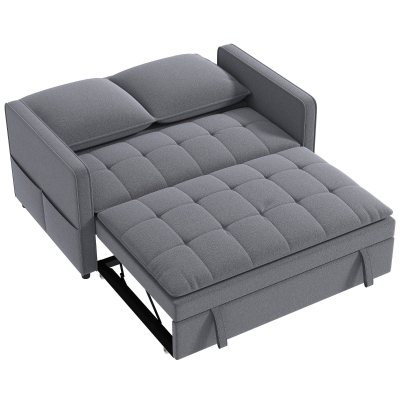 HOMCOM Canapé Convertible 2 Places 130cm Gris Foncé Clic-Clac