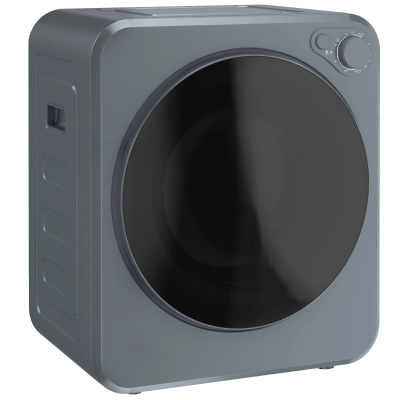 HOMCOM Mini Wäschetrockner 4 kg mit 5 Programme bis zu 60℃ 800W/400W Ablufttrockner mit Edelstahltrommel Grau