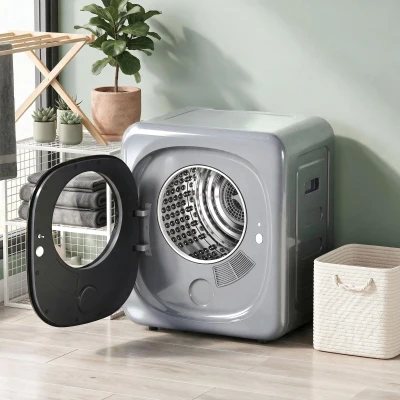 HOMCOM Compact Vented Tumble Dryer 4kg 5 Modes Silver