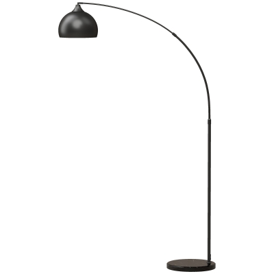 HOMCOM Lampadaire Arc Réglable Marbre Vintage Noir Salon 40W