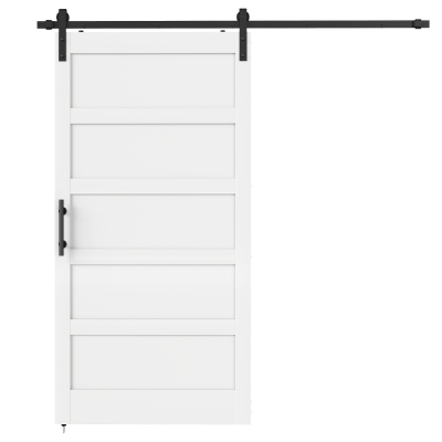 HOMCOM Porta Scorrevole Esterna Muro 106.7x213.4 cm Bianco