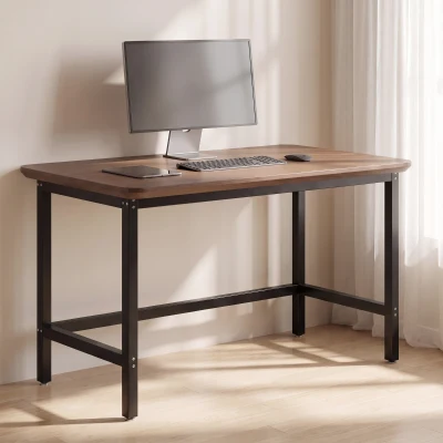 HOMCOM Patas de Mesa de Acero Patas para Muebles Industriales con Almohadillas Ajustables y Tornillos 150x50x81,5 cm Negro