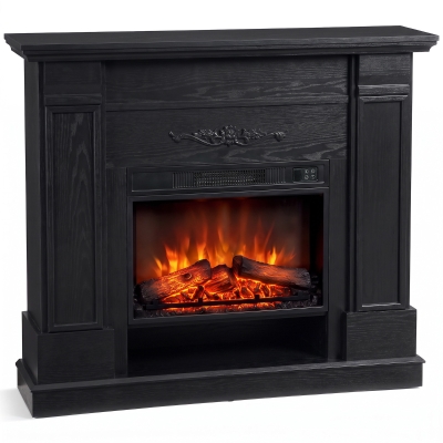 HOMCOM Elektrokamin freistehend/eingebaut mit Rahmen und Ablage für TV 140 cm, 1800 W, 3D-Flammeneffekt, Timer, Schwarz