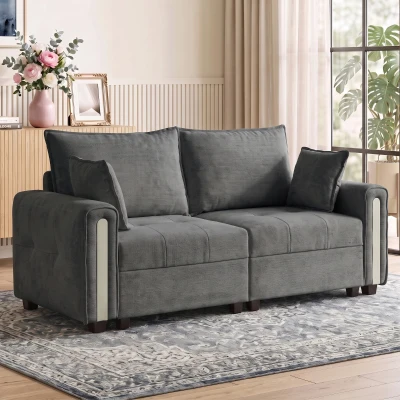 HOMCOM 2-Seater Velvet Storage Sofa Lift-Up Loveseat 168cm Dark Grey