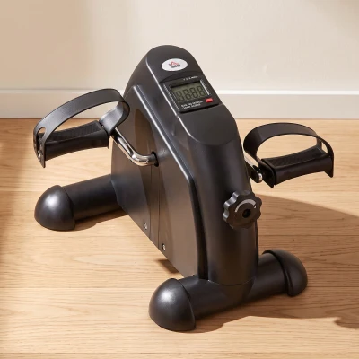 HOMCOM Mini Cyclette Portable LCD Entraînement Jambes et Bras Noir