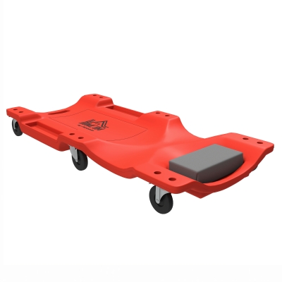 HOMCOM Rolling Shop Creeper Padded 6 Swivel Casters 150kg Red
