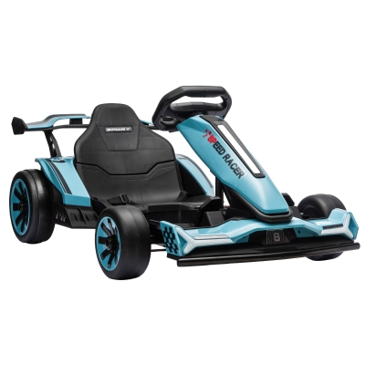AIYAPLAY Electric Go Kart Adjustable Seat 3 Speed Light Blue