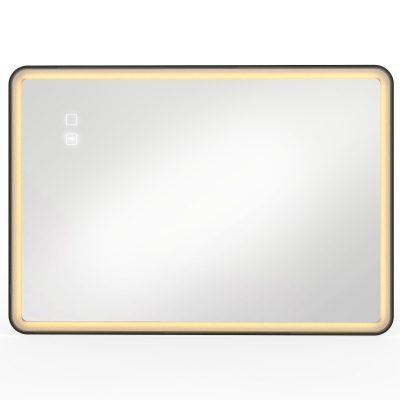 HOMCOM Specchio da Bagno LED con Bluetooth, Nero
