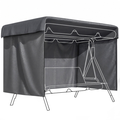 Outsunny Housse Mobilier Extérieur 215x155x150 cm Gris Foncé