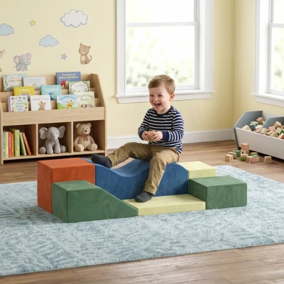 AIYAPLAY Conjunto de 6 Blocos de Espuma para Crianças, Blocos de Psicomotricidade Infantil com Base Antiderrapante, +1 Ano